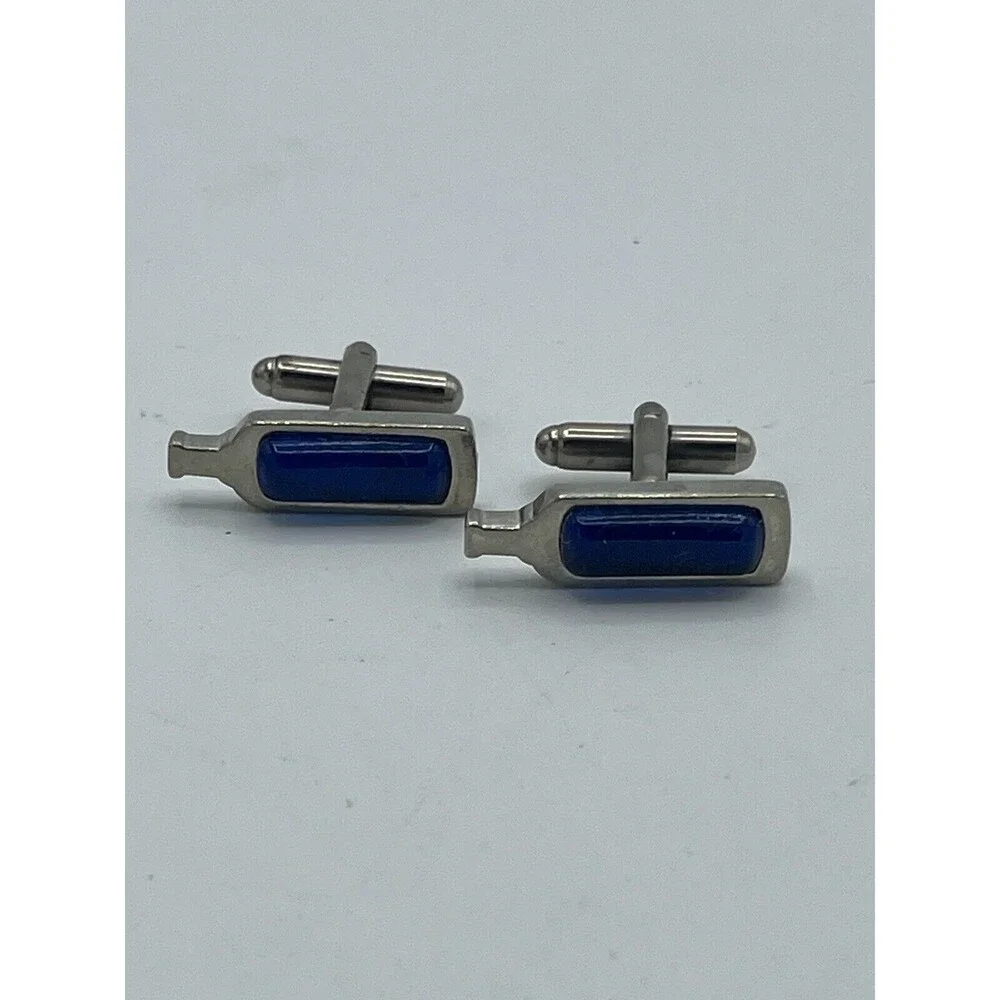 Men’s Blue Glass Bottle Cuff Links